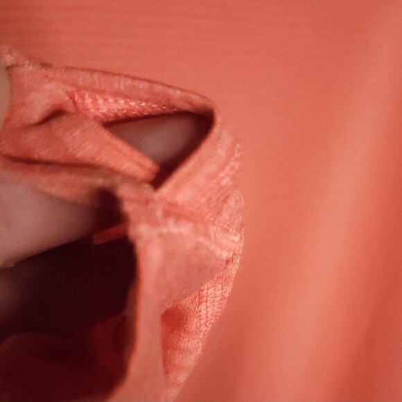 Eddie Bauer Womens Orange Striped Long Sleeve Activewear Top Medium - Picture 3 of 5